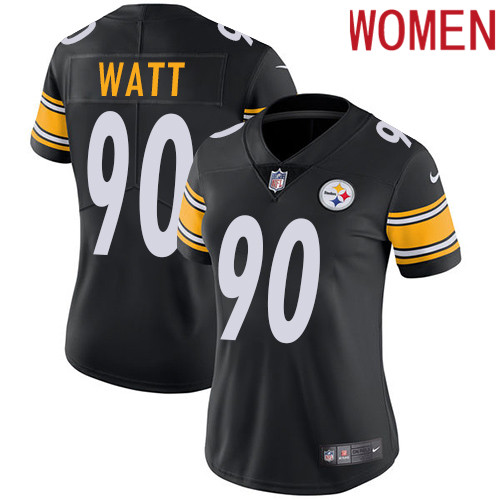 2019 Women Pittsburgh Steelers 90 Watt black Nike Vapor Untouchable Limited NFL Jersey